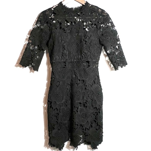 Lulus Black Lace Sheath Dress Holiday Party Dress Size XS - Picture 11 of 12
